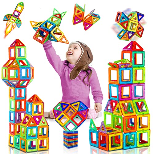 38 Piezas Juguetes de Construcciones, Bloques Magneticos, Juego Imanes Montessori Regalo de Cumpleaños, Navidad para Niño Niña de 3 4 5 6 7 Años
