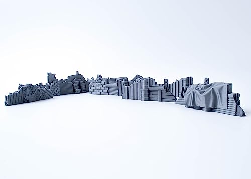 3D Vikings Juego de obstáculos Shanty de 7 piezas: estilo industrial RPG de mesa paisaje y terreno de juego de guerra para miniaturas de 28 mm