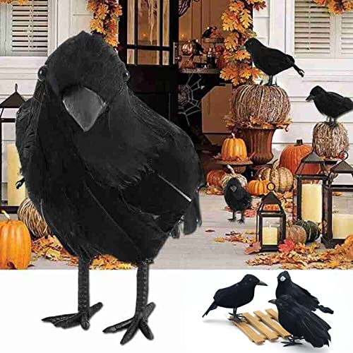 3pcs Halloween Plumas Negras realistas Buscando pájaros Decoración de Halloween Accesorios Oficina Chica Adolescente (Negro, 10cm)