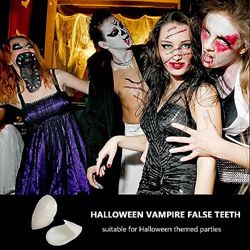 4 Pares Dientes de Vampiro de Halloween, 13 mm Colmillos Vampiro Adultos para Halloween Pascua de Resurrección, Fiesta de Graduación Fiesta de Disfraz Cosplay Accesorios