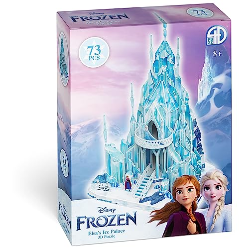 4D Build - PUZZLE DISNEY - Castillo Princesas Disney - Castillo Frozen - Maquetas Juego Construcción - 73 Piezas - Puzzles para Adultos y Niños - 6068470 - Juguetes Niños 8 Años +