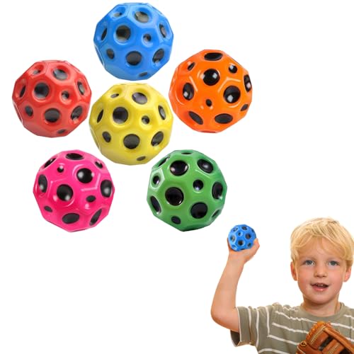 6PCS Bolas de salto Astro, Bola espacial, Mini Bola de rebote, Bola de salto de goma, fácil de agarrar y atrapar deportes, para mascotas y niños, regalo de fiesta (rot blau gelb grün orange rosa)