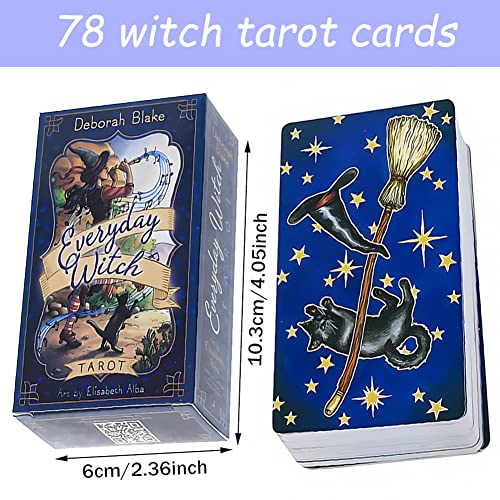 78PCS Tarot Carta Witch Tarot Deck Everyday Witch Tarot Cards Cartas del Tarot de Juego de Cartas Pelucton Cartas del Inglés Tarot en para Principiantes Adivinación Versión en Inglés para Fiesta en Ca