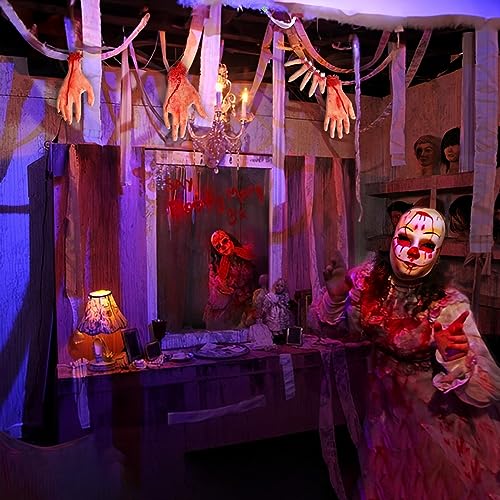 8 Piezas Halloween Horror Sangrientas Accesorios Manos Set Ebrochene Partes del Cuerpo Espeluznante Falso Dedos de Mano Separados para Halloween, Vampiro, Zombie, Accesorios de Fiesta