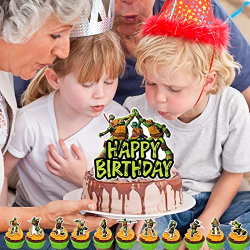 9 Piezas cake Toppe ZHUYUN-ninja cake decoración magdalenas, diseño de ninja, temático, baby shower, niños, fiesta de cumpleaños, decoración para tartas