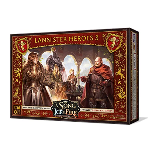 A Song of Ice and Fire Juego de miniaturas de mesa Lannister Heroes III Box Set,Juego de estrategia para adolescentes y adultos,Tiempo de juego promedio de 45 a 60 minutos,Fabricado por CMON (SIF215)