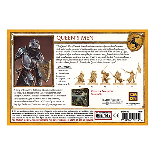A Song of Ice and Fire Tabletop Miniatures Game – Baratheon Queen's Men Expansion Set , Strategy Game for Teens and Adults , Ages 14 and up , 2+ Players , Average Playtime 45-60 Minutes , Made by CMON
