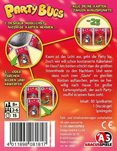 ABACUSSPIELE Party Bugs 08181 - Juego de Cartas (Contenido en alemán)