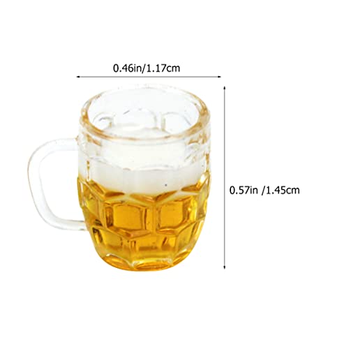 Abaodam 12 Piezas De Simulación De Cerveza para Decoración del Hogar Mini Vasos De Chupito De Cerveza Pequeños Vasos De Cerveza Modelos Decorativos De Jarras De Cerveza Modelo De Taza