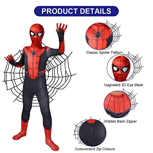 ACWOO Disfraz de Cosplay para niños - Trajes de superhéroe, Incluye casco, Body de estilo 3D, Halloween (130 cm)