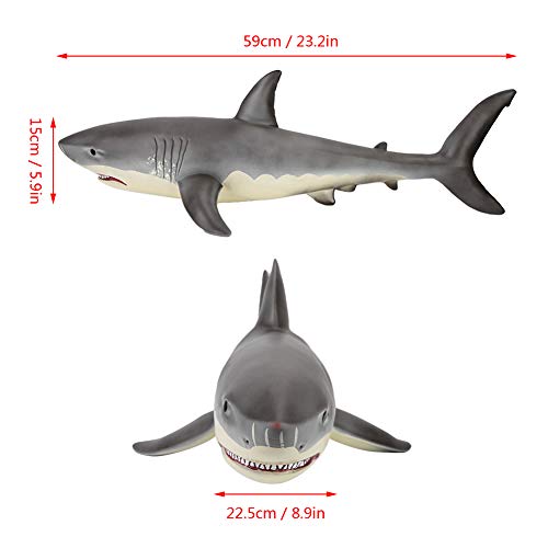Agatige Gran Juguete de Figura de tiburón Blanco, Modelo de Figura de tiburón Blanco de Juguete de Criaturas oceánicas de Animales Marinos - 23.2 X8.9 X 5.9 Pulgadas