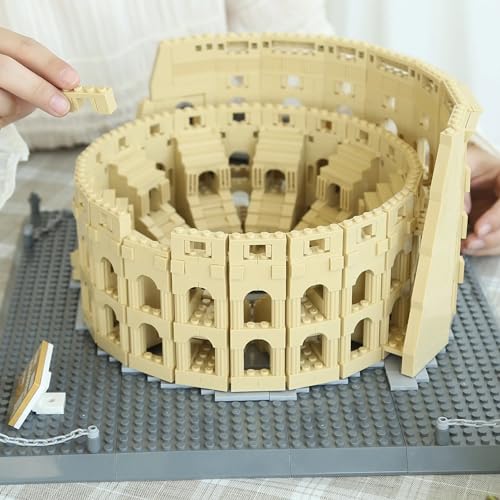 Aigidusansu Conjunto de bloques de construcción modelo 3D de Coliseo Romano, 5594 piezas de arquitectura mundial micro mini bloques de diamante, juguete de construcción para regalo de niños
