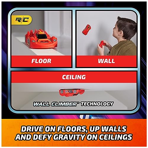 Air HOGS - Zero Gravity Sprint Wall Climber - Coche TELEDIRIGIDO - Recargable Mediante USB - Coche por Control Remoto Rojo para Interiores - 6066517 - Juguetes Niños 4 años +