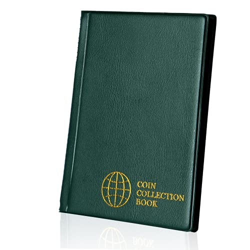 Álbum de colección de Monedas - Monedero de 120 Bolsillos Euro Libro Verde Almacenamiento de Monedas Álbum Dinero Penny Pocket para coleccionistas CS0112GR