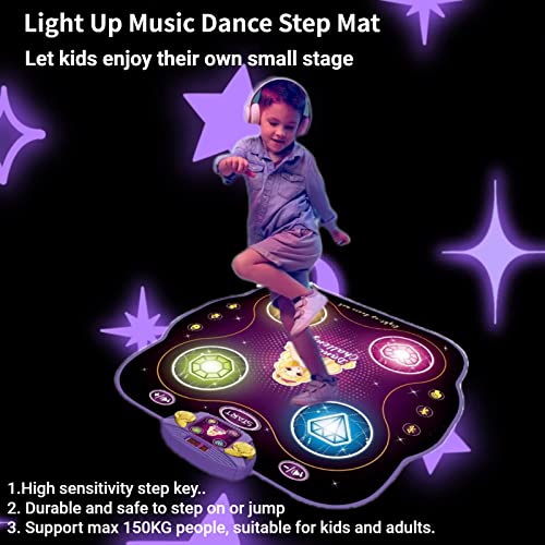 Alfombrilla de baile para niños de 3 a 12 años, almohadilla de baile electrónica con pantalla LED, Bluetooth, 9 niveles de desafío,antideslizante, juguete de juego de música, regalo para niños y niñas
