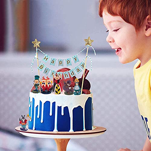 Alice Cake Topper,BESTZY 6Pcs Alice im Wunderland Juego de Figuras Decoración para Tartas,Cake Topper Juguetes Baby Shower Fiesta de cumpleaños Pastel Decoración Suministros