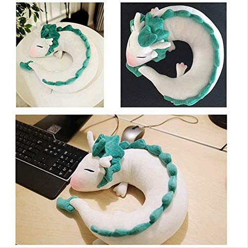 Almohada de juguete de peluche de 28 cm, animación de dragón de dibujos animados de moda Hayao Miyazaki El viaje de Chihiro lindo regalo de peluche en forma de U