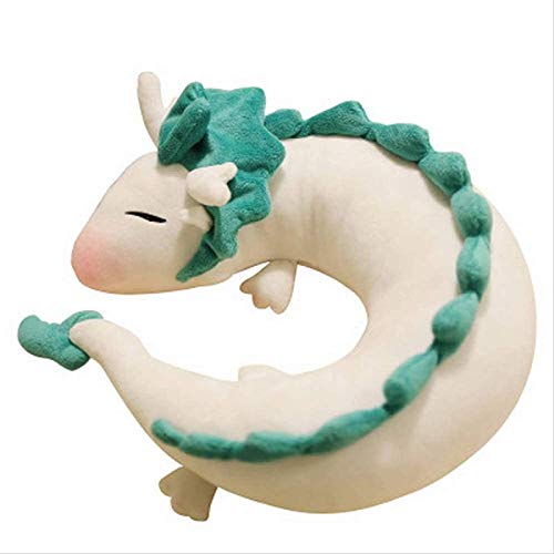 Almohada de juguete de peluche de 28 cm, animación de dragón de dibujos animados de moda Hayao Miyazaki El viaje de Chihiro lindo regalo de peluche en forma de U