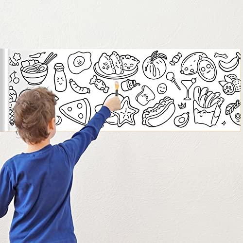 Amagogo Hojas para colorear de pared, papel de relleno de Color, artesanías de papel de arte, juguetes educativos para edades tempranas, rollo de papel de, Estilo un