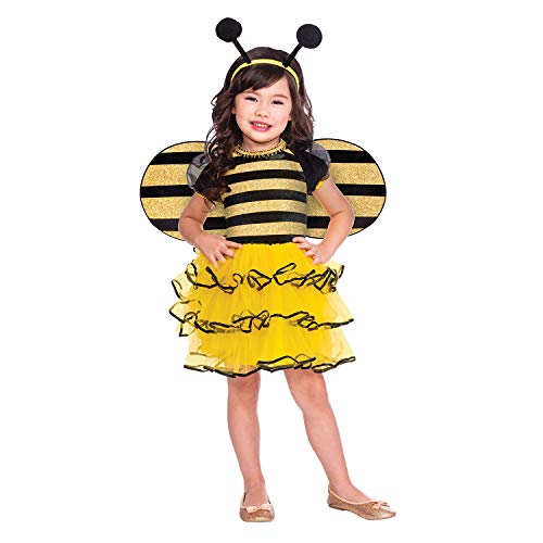 amscan 2-3 años Fly Vestido de abejorro con alas desmontables y antenas Boppers-Edad 1 pieza, color amarillo, (9904179)