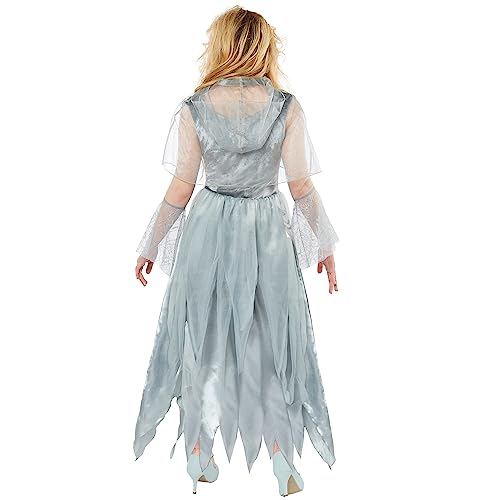 amscan 9917926 - Disfraz de novia fantasma zombi para mujer (vestido de Reino Unido 14-16)