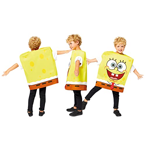 amscan Disfraz oficial de Bob Esponja de Nickelodeon para niños, amarillo, 3-7 años
