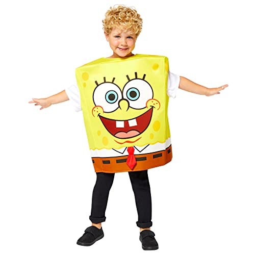 amscan Disfraz oficial de Bob Esponja de Nickelodeon para niños, amarillo, 3-7 años