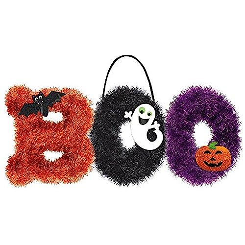 Amscan Tinsel Boo Deluxe Halloween Trick or Treat Fluffy Party Decoration, Multicolor, 10 1/2 x 18 by Amscan