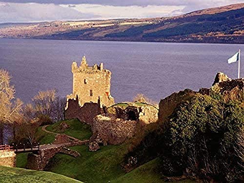 AMTTGOYY 1000 Piezas de Rompecabezas de Madera Loch Ness Urquhart Castle Scotland Castle Juego de Rompecabezas Grande para Adultos y Adolescentes