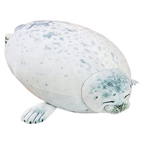 Animal de peluche de foca grande, lindo peluche de foca gordita, almohada de foca regordeta grande, peluche de perro, encantador animal del océano, regalos para aliviar el estrés, muñeco de foca oceán