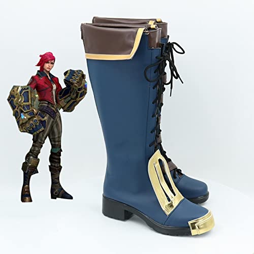 Anime Arcane Vi Cosplay Shoes Fancy Boots Women Men High Boots Custom-made For Halloween Carnival Party Prop 41 Female