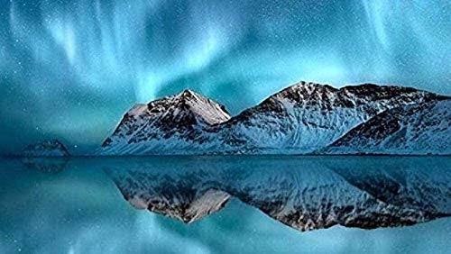 ANSNOW Puzzle Paisaje Rompecabezas 1000 Piezas de Madera Aurora Boreal sobre Las Islas Loten Noruega Rompecabezas Juguetes Desafiantes DIY Portátil Regalo Decoración Rompecabezas para Adultos