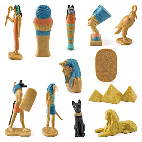 Antiguo Egipto Dios egipcio 12pcs Estatua de Egipto en miniatura y diosas coleccionables Set