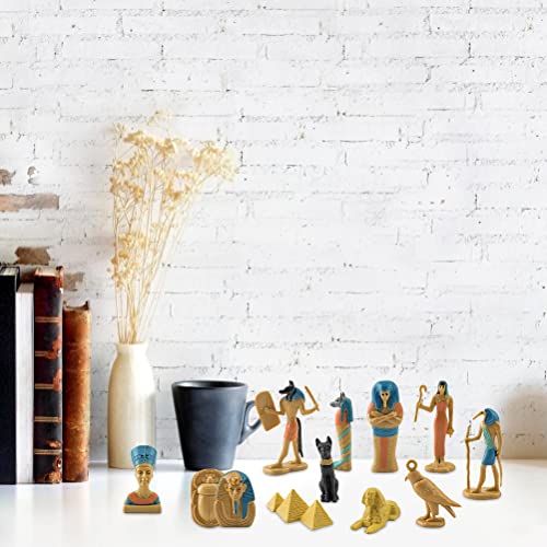 Antiguo Egipto Dios egipcio 12pcs Estatua de Egipto en miniatura y diosas coleccionables Set