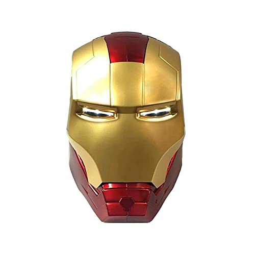 AOKLEY Iron Man Casco electrónico Máscara Halloween Casco Película Anime Superhéroes Cosplay Tamaño completo Prop Niños Adultos Disfraces Disfraz Réplica Máscara facial,Red-Adult（65cm）