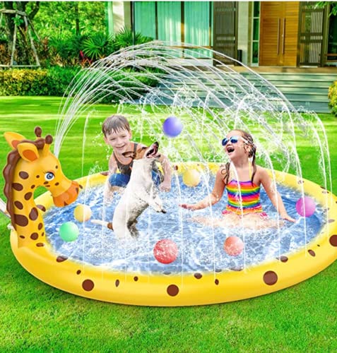 AOLUXLM Agua Chapoteo Almohadilla, Splash Pad de Verano NiñOs, Piscina Inchable Actividades Juegos Aire Libre niños y niñas Familiares