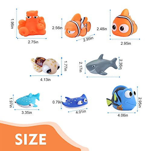 Aonuily Juguetes de Buscando a Nemo – 9 piezas Buscando a Dory Nemo Juguetes de baño para bebé Flotante Squirt Juguete de baño para bebés niños pequeños ducha y bañera de natación