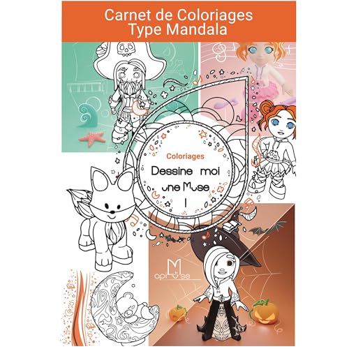 apimuse - Cuaderno para colorear para niños de 3 a 8 años de edad, tamaño A5, 16 páginas, tema de gato, bailarina, pirata, camión, lobo, bruja, Navidad, tipo mandala diseños inspiradores fáciles de