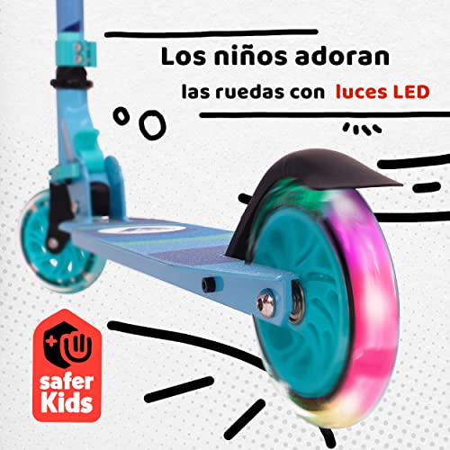 Apollo Patinete Niño LED Moonracer – Patinete Urbano con Suspensión – Patinete Evolutivo Plegable para Niños de 4+ - Patinetes para Niños de Altura Ajustable – Patinete Deportivo