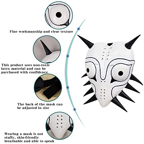 Applysu Majoras - Máscara 3D realista de látex para adultos, de lujo, La leyenda de Zelda, cubierta facial para Halloween, cosplay, accesorios de disfraz (6)
