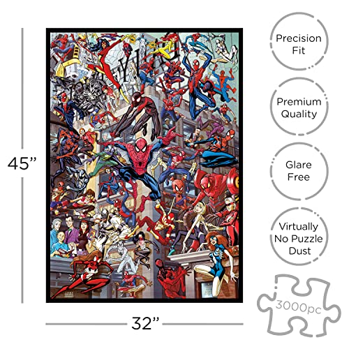 AQUARIUS Marvel Spider-Man Heroes Puzzle (rompecabezas de 3000 piezas) – Producto oficial de Marvel Comics y coleccionables – Sin deslumbramiento, ajuste preciso – 32 x 45 pulgadas