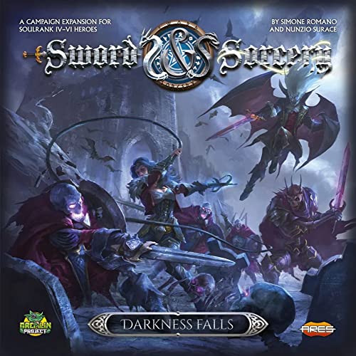 Ares Games, Darkness Falls: Sword & Sorcery Expansion, Board Game, Ages 13+, 1 to 5 Players, 30 Minutes Playing Time
