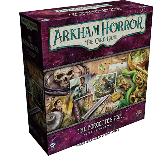 Arkham Horror The Card Game The Forgotten Age Investigator Expansion,Juego de misterio de terror,Juego de cartas cooperativo,Tiempo de juego promedio 1-2 horas,Hecho por Fantasy Flight Games