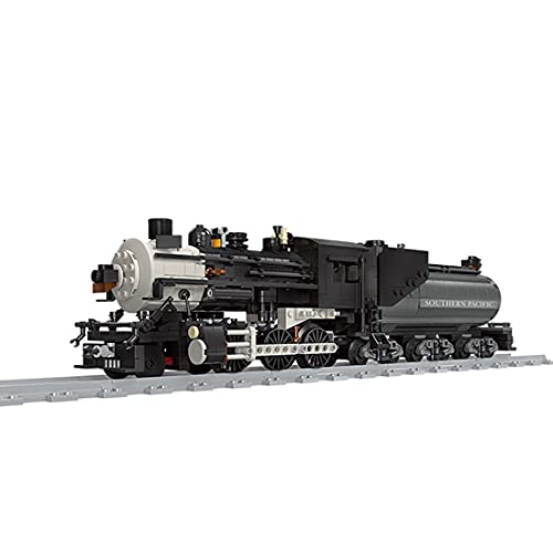 ARMD Technic - Juego de bloques de construcción de tren de vapor con pista, kit de modelo de locomotora de ciudad de colección, compatible con Lego (1136 piezas)