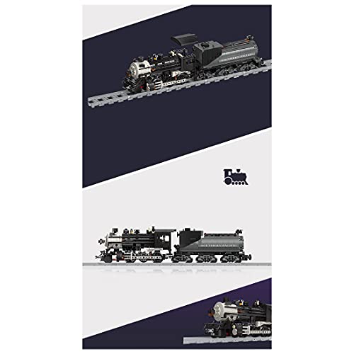 ARMD Technic - Juego de bloques de construcción de tren de vapor con pista, kit de modelo de locomotora de ciudad de colección, compatible con Lego (1136 piezas)