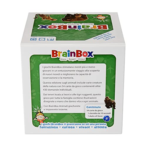 Asmodee - BrainBox: Animales (2022), Juego para Aprender y Entrenar Mente, 1+ Jugadores, 8+ Años, Ed. En Italiano