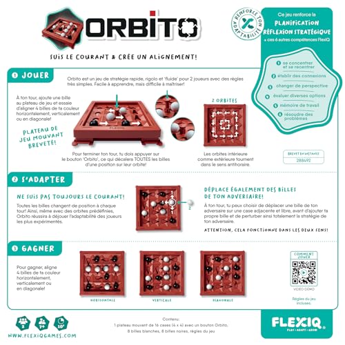 Asmodee FlexiQ Orbito - Juegos de Mesa - Juegos de Estrategia - Juegos de reflexión - Juego Familiar a Partir de 7 años - 2 Jugadores - Versión Francesa