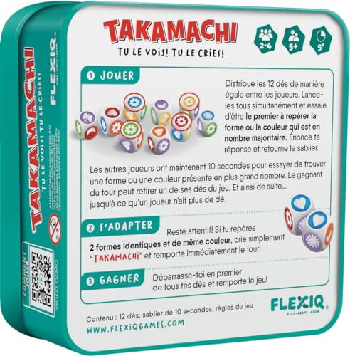 Asmodee FlexiQ Takamachi - Juegos de Mesa - Juegos de Ambiente y observación - Juego de Familia y niño a Partir de 5 años - 2 a 4 Jugadores - Versión Francesa