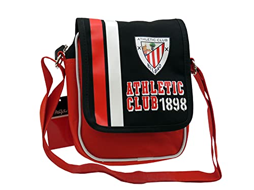 Athletic Club, Bandolera con Cremallera, Portatodo, Producto Oficial del Athletic Club, Color Rojo y Negro (CyP Brands)