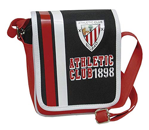 Athletic Club, Bandolera con Cremallera, Portatodo, Producto Oficial del Athletic Club, Color Rojo y Negro (CyP Brands)